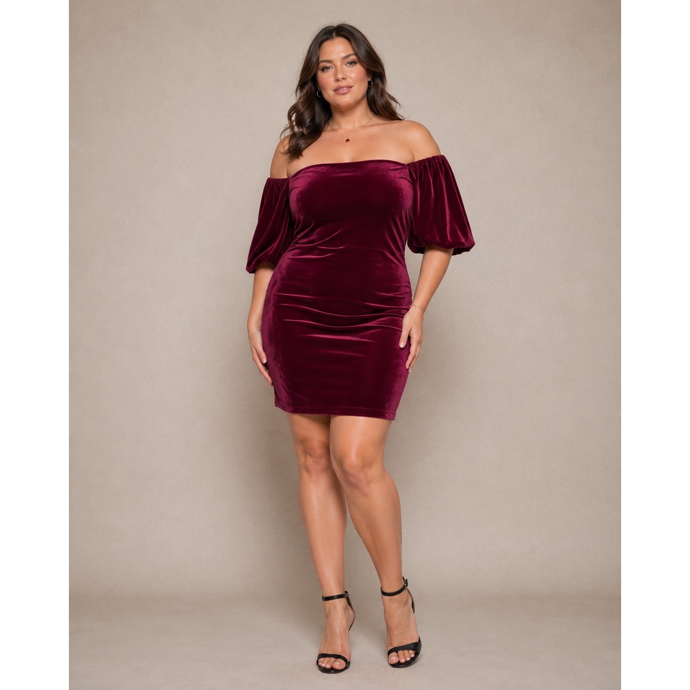 Rebecca Minkoff Nwt Velvet Off-Shoulder Dress Xxl Rich Berry/Burgundy